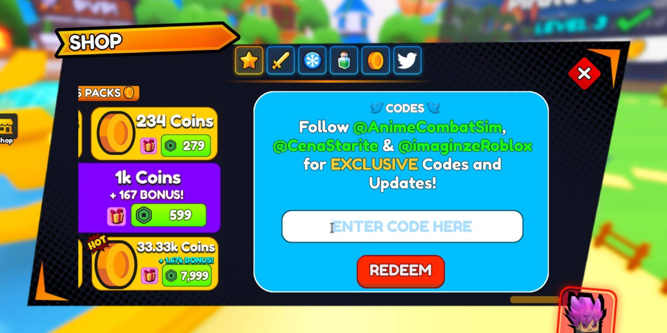 Redemption Menu