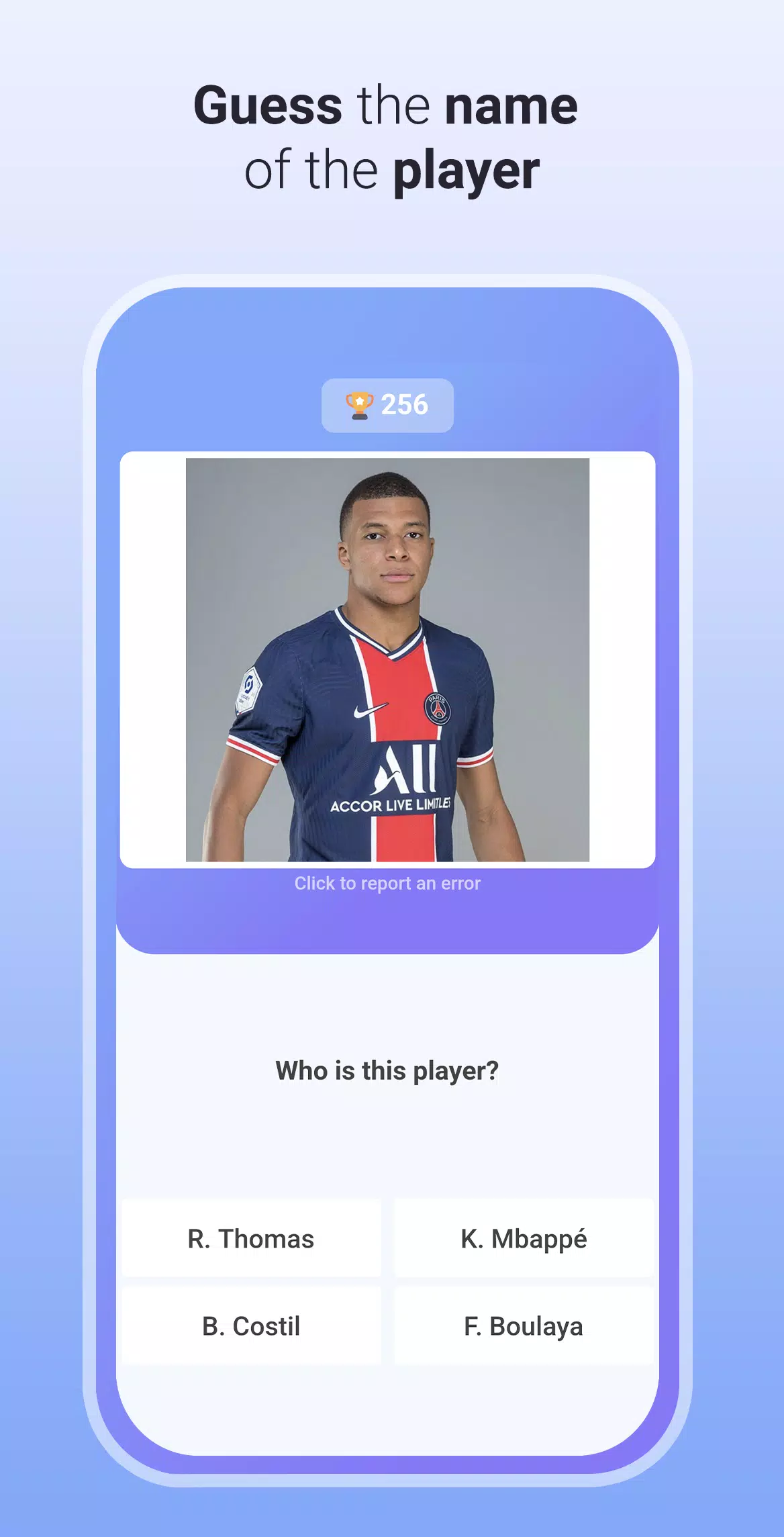 Schermata Quiz Soccer - Guess the name 0