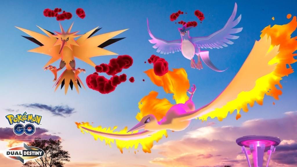 Dynamax moltres की विशेषता वाले पौराणिक उड़ान के लिए पोकेमॉन गो कुंजी कला