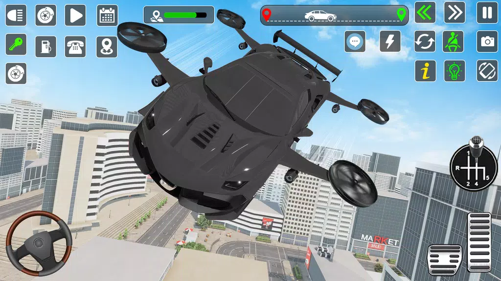 Flying Car Games Car Flight 3D Captura de tela 2