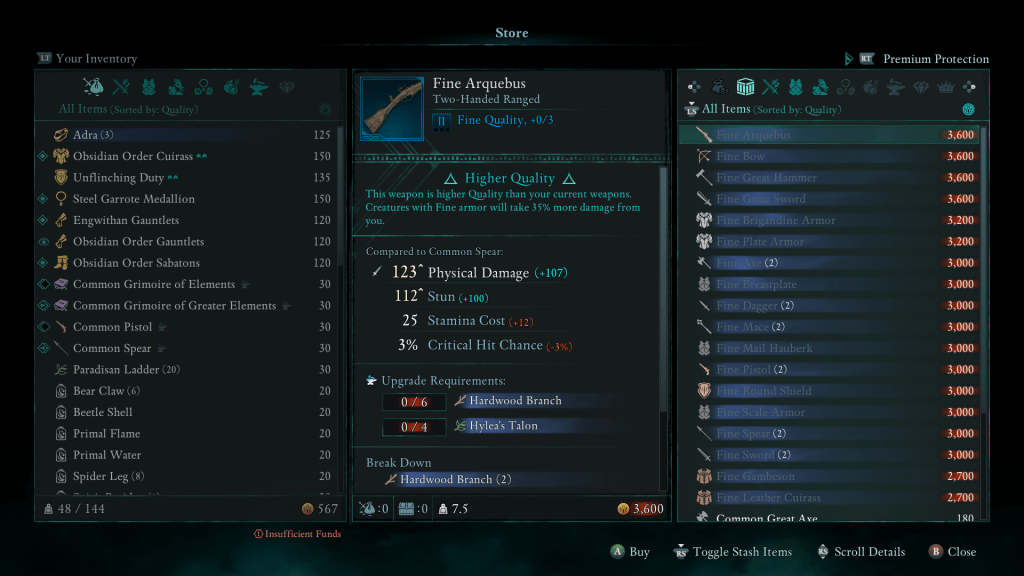 Fine Weapons Merchant in Avowed