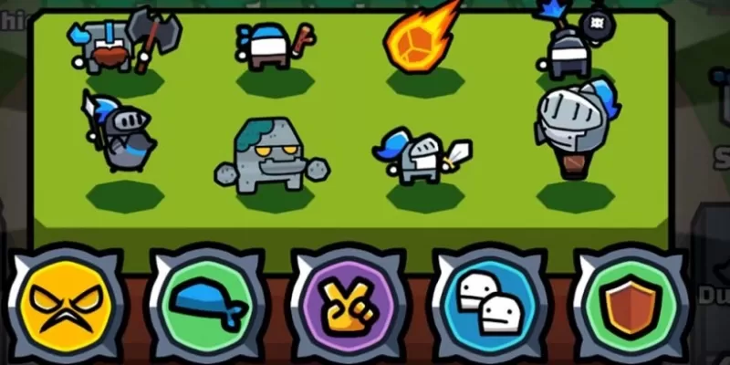 A group of cute warriors with various skill menus