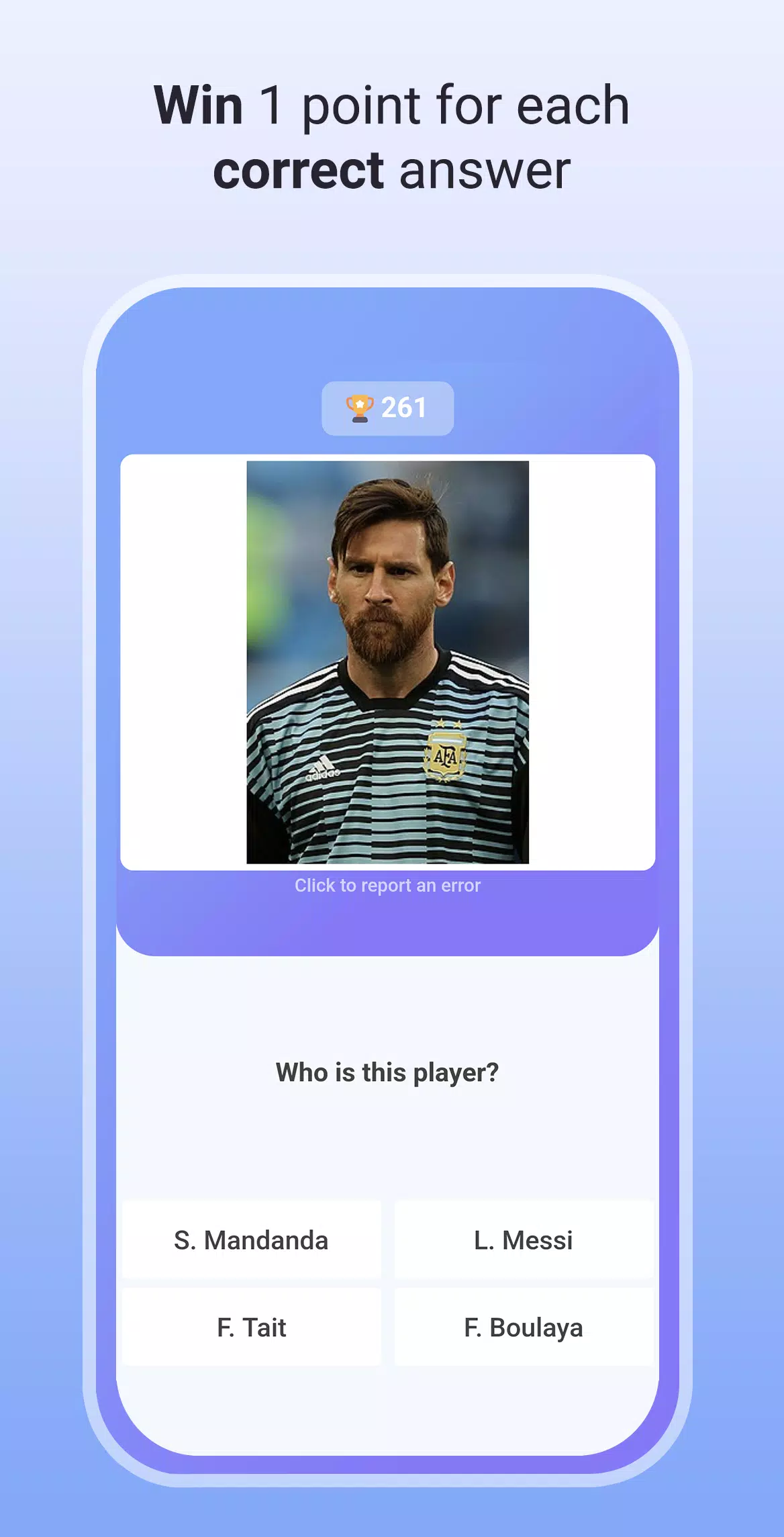 Schermata Quiz Soccer - Guess the name 1