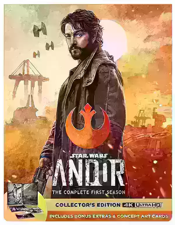 Andor Season 1 Blu-ray cover featuring Cassian Andor