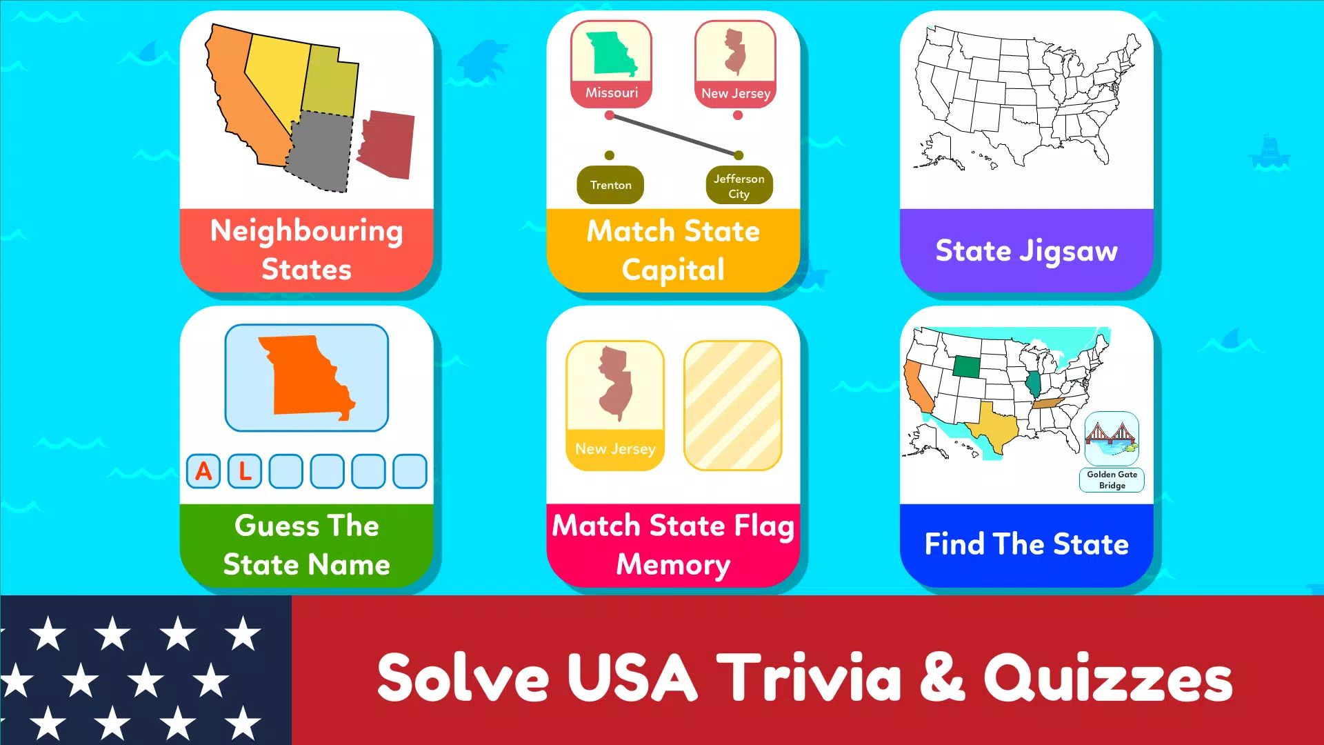 USA Map Kids Geography Games應用截圖第2張