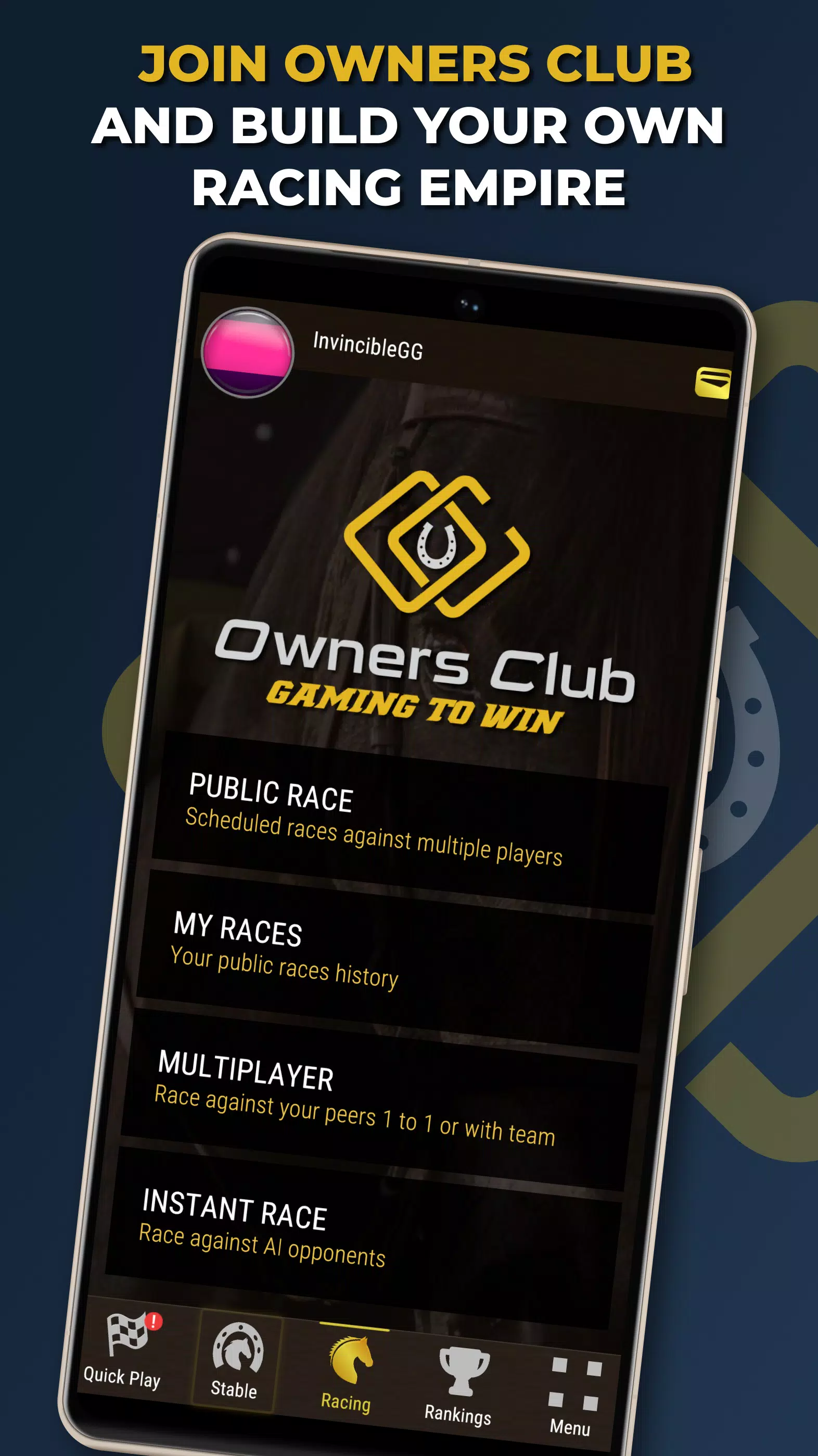 Owners Club - AI Horse Racing Tangkapan skrin 0