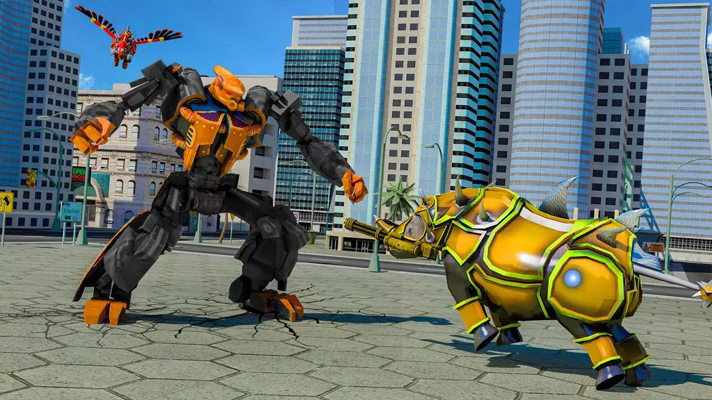 Flying Rhino Robot Transform: Robot War Games Zrzut ekranu 1