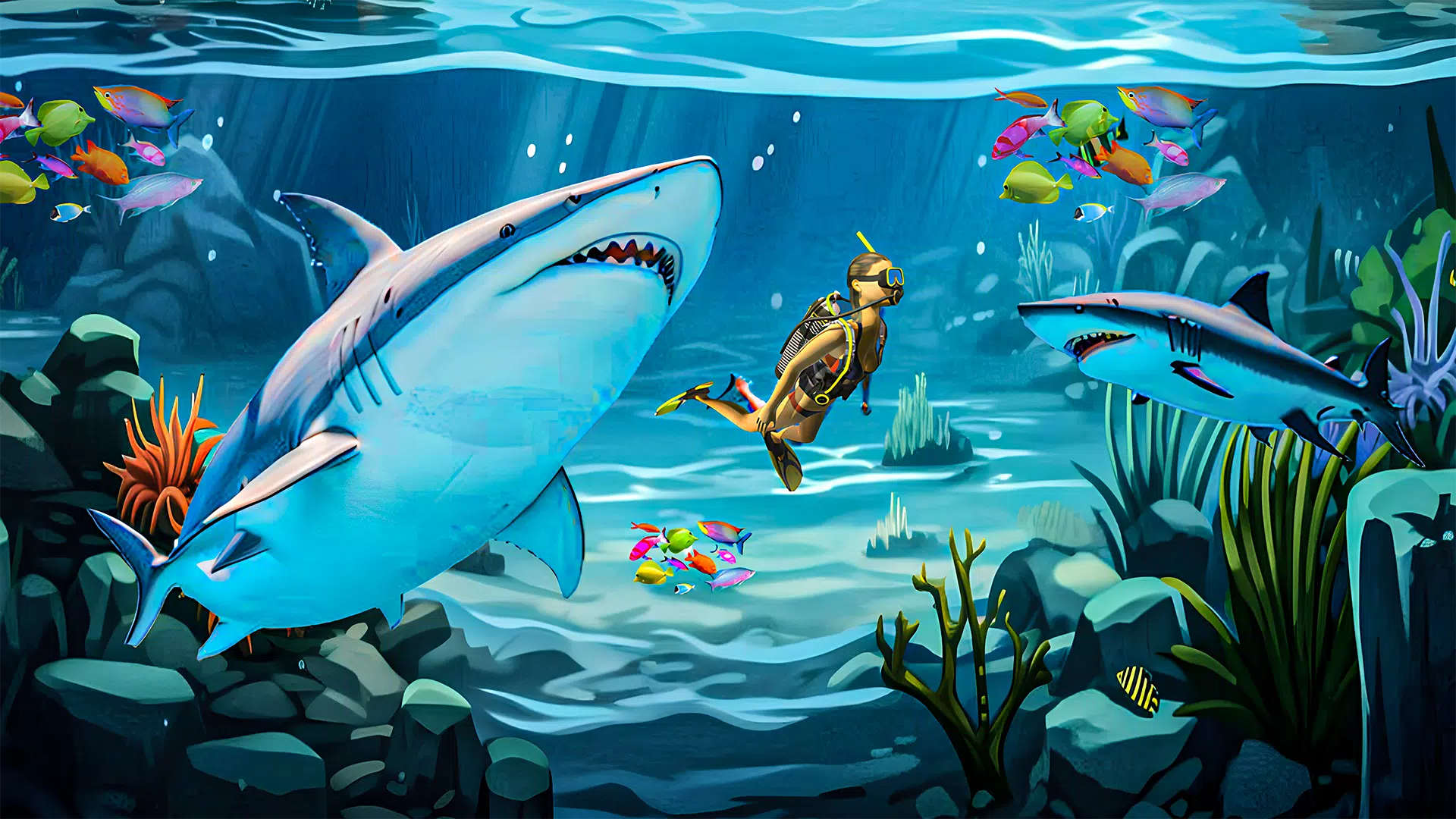 Shark Attack Games Offline Captura de pantalla 0