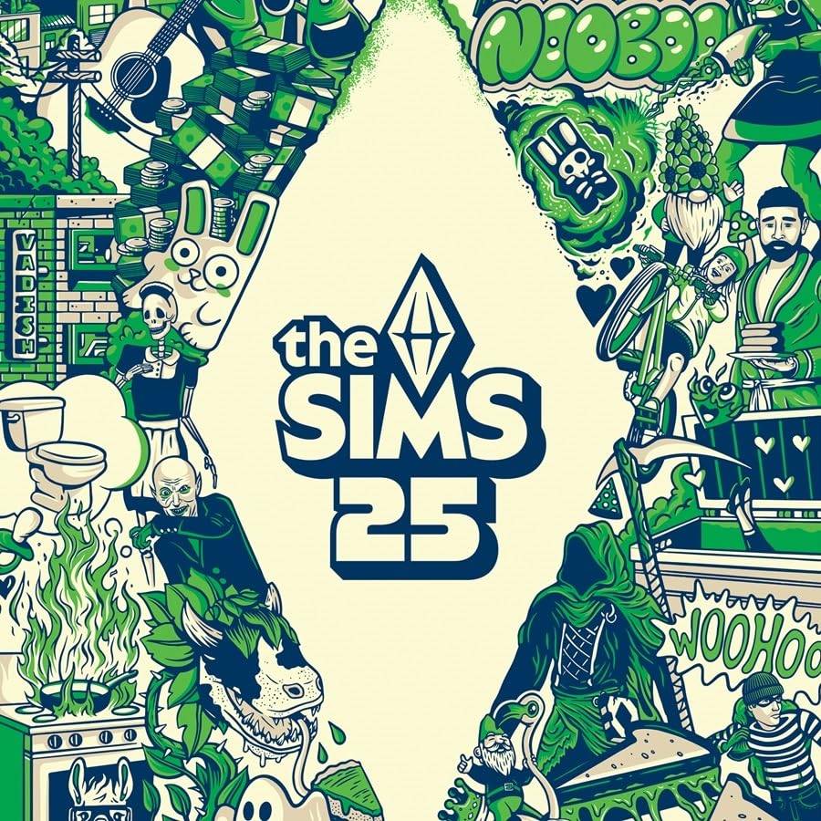 Soundtrack Sims ke -25 / pelbagai - jelas dengan percikan hijau neon