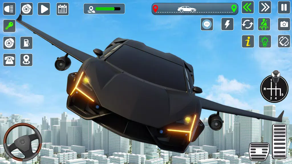 Flying Car Games Car Flight 3D Captura de tela 1