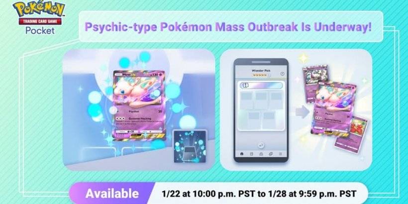 Psychische Pokémon Spotlight in New Mass Outbreak Event voor Pokémon TCG Pocket!