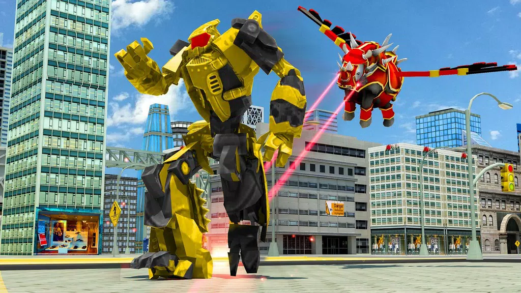 Flying Rhino Robot Transform: Robot War Games Zrzut ekranu 0