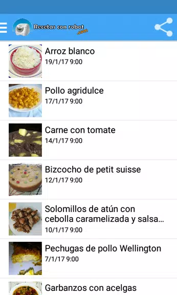 Recetas con robot Captura de pantalla 0