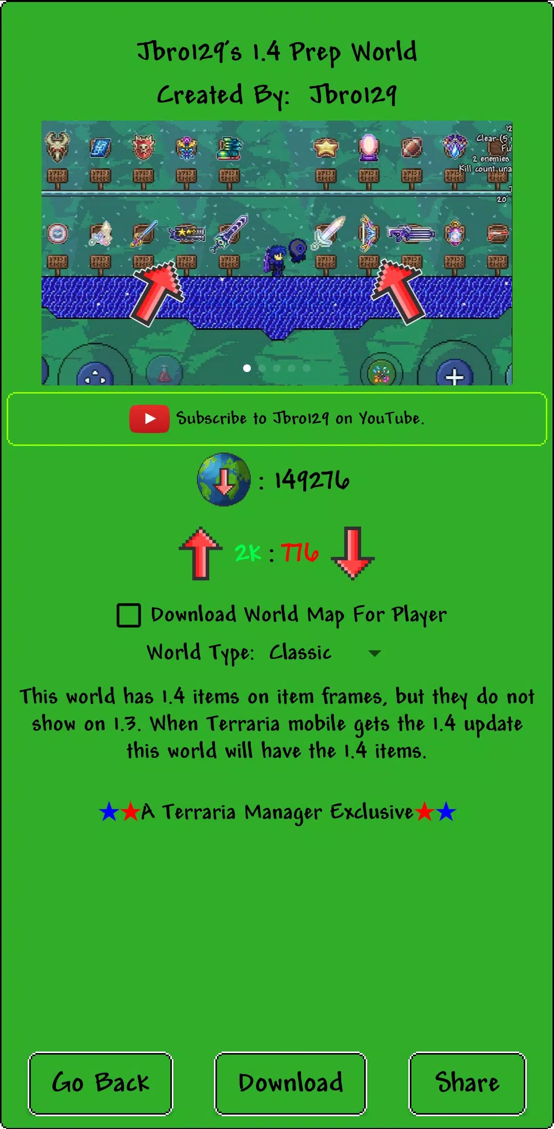 Terraria Manager Captura de pantalla 3