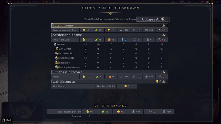 Civ VII Resource Menu