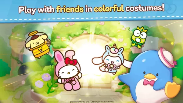 Ang mga character na Sanrio ay maligaya na nakangiti nang magkasama
