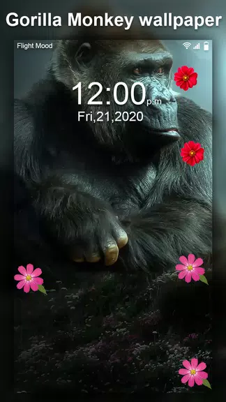 Gorilla Monkey Live Wallpaper Скриншот 2