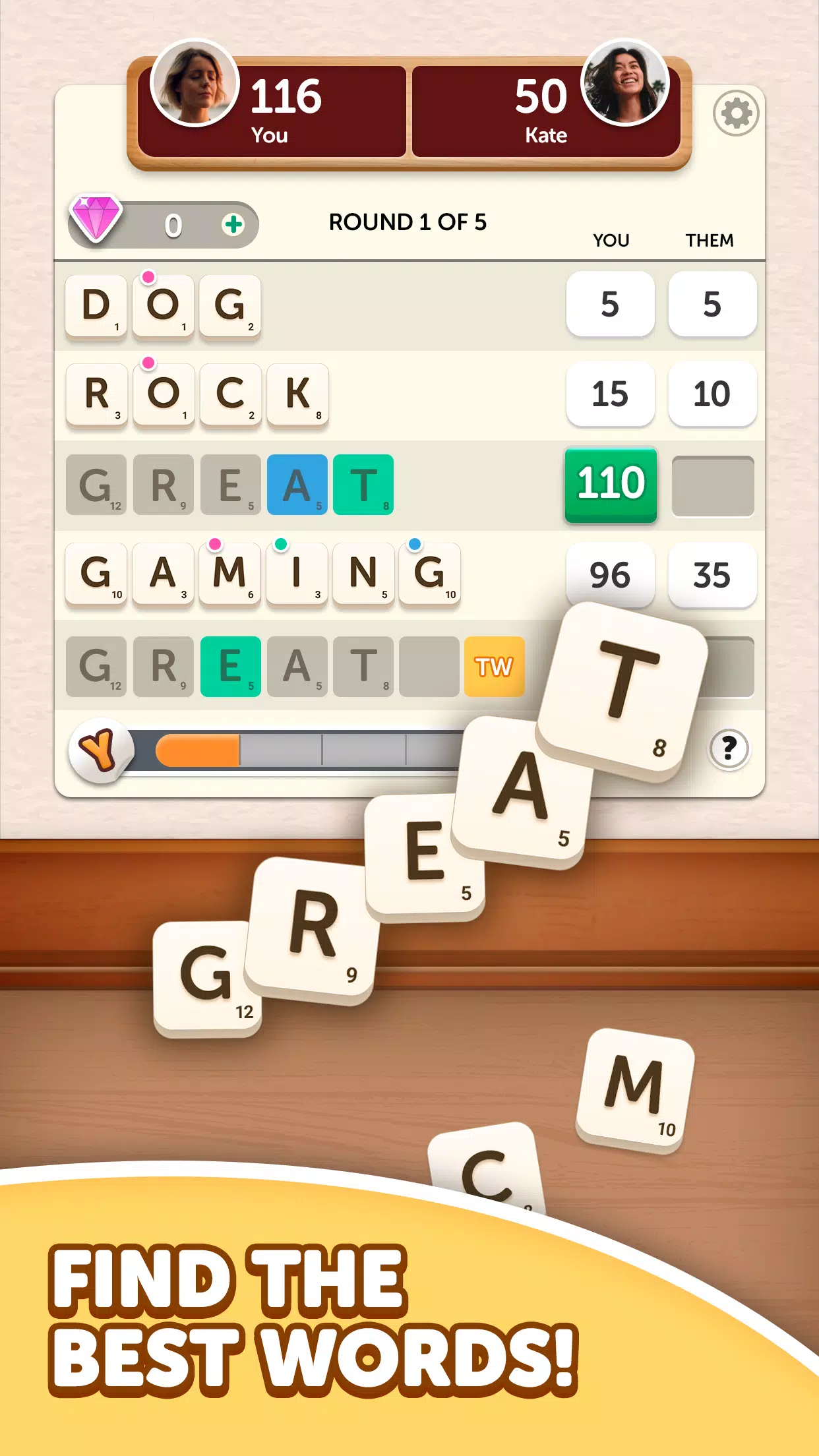 Word Yatzy - Fun Word Puzzler ဖန်သားပြင်ဓာတ်ပုံ 0