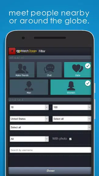 Schermata Free Dating App & Flirt Chat - MatchOcean 2