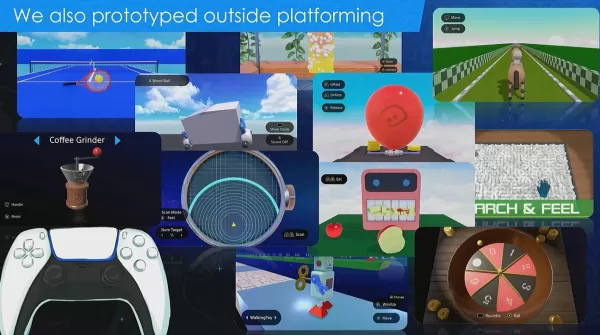 Astro bot için yapılan çeşitli prototip aktiviteleri gösteren konuşmadan başka bir slayt.