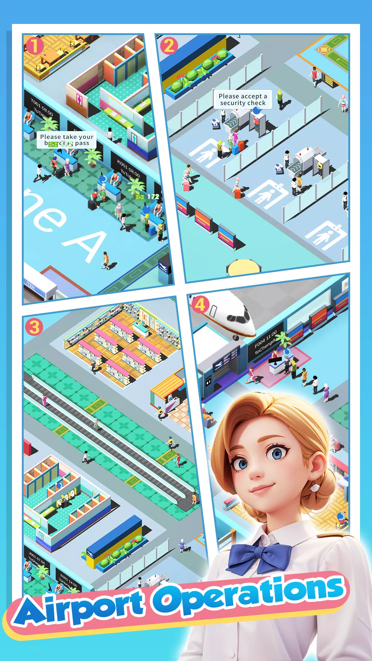 Happy Airport：Simulator ဖန်သားပြင်ဓာတ်ပုံ 3