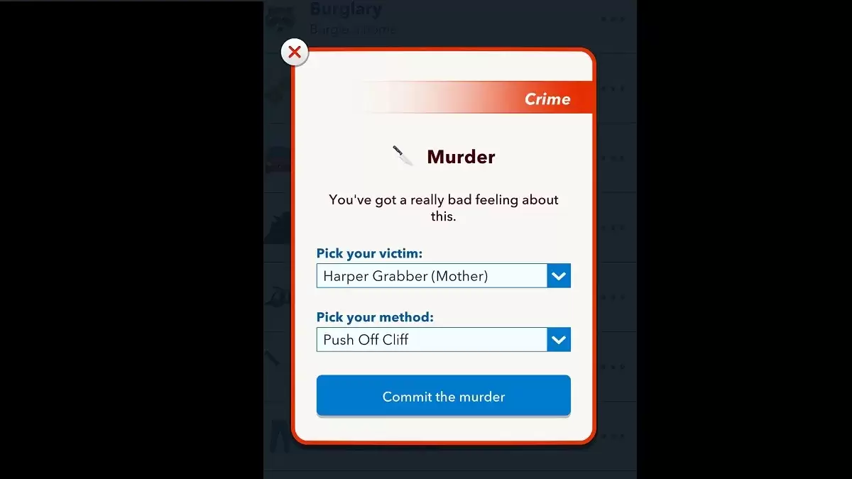 Thực đơn giết người Bitlife