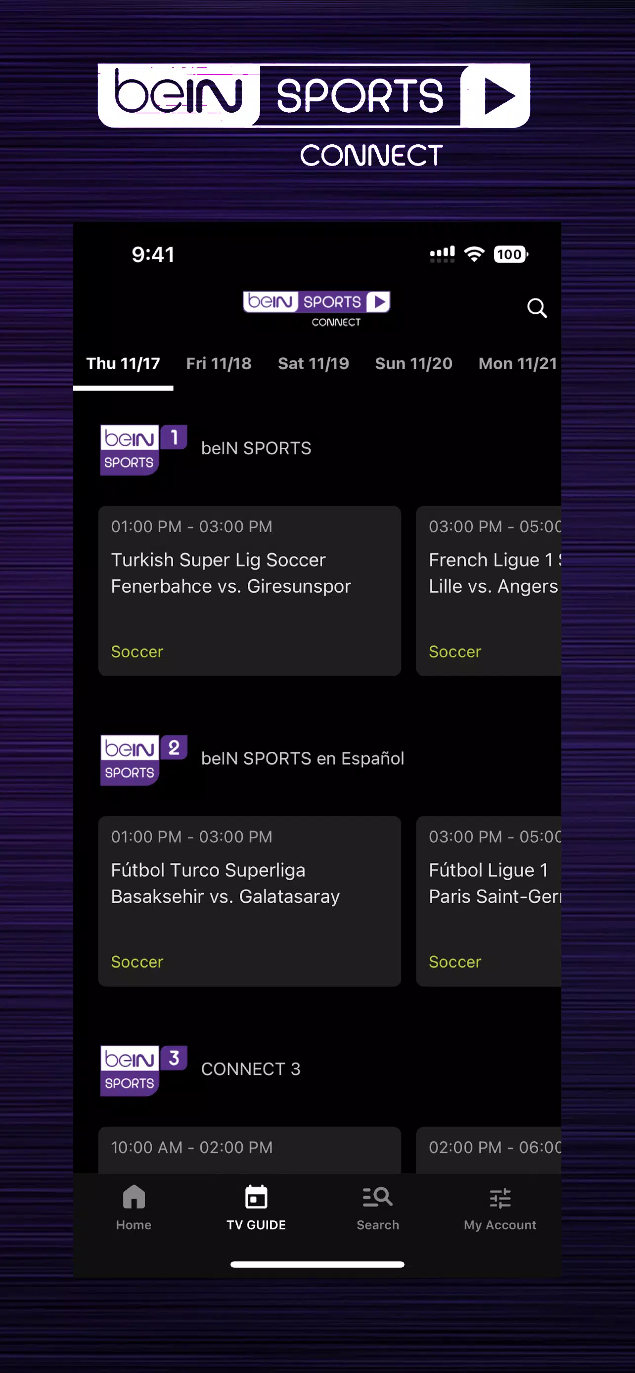 beIN SPORTS CONNECT スクリーンショット 2