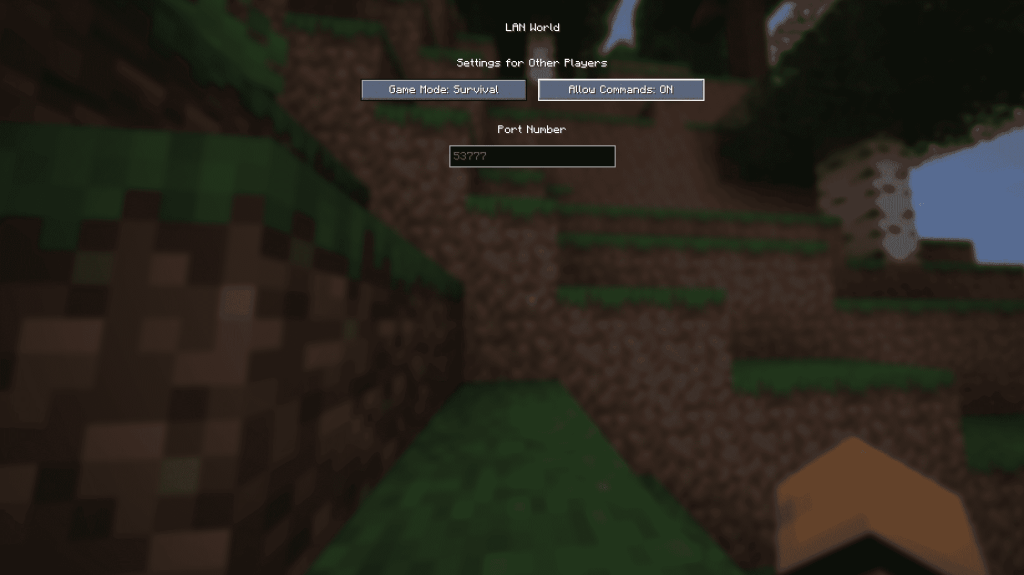 Minecraft Open sa LAN screen - Java Edition