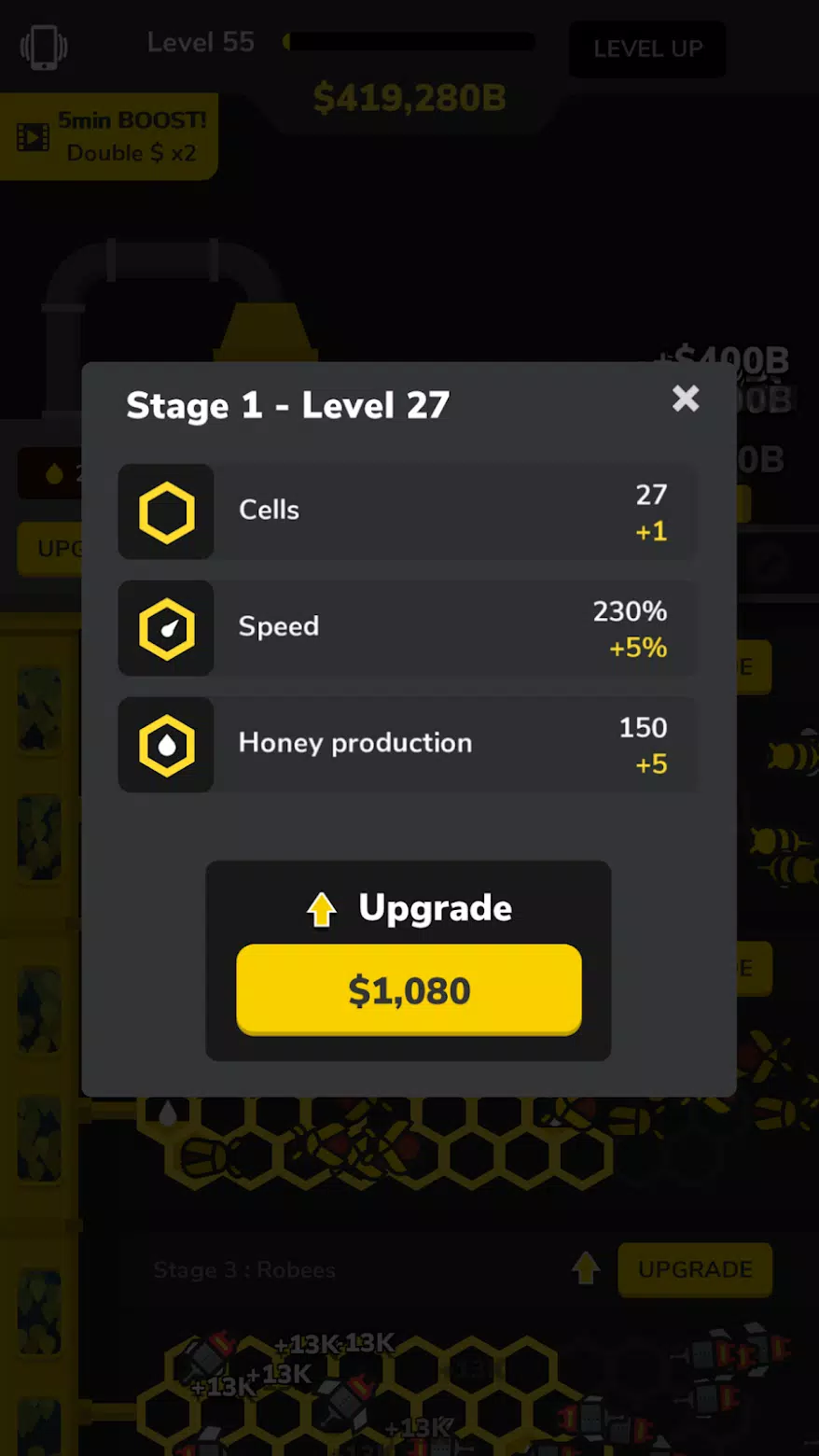 Idle Bee Factory Tycoon ဖန်သားပြင်ဓာတ်ပုံ 1
