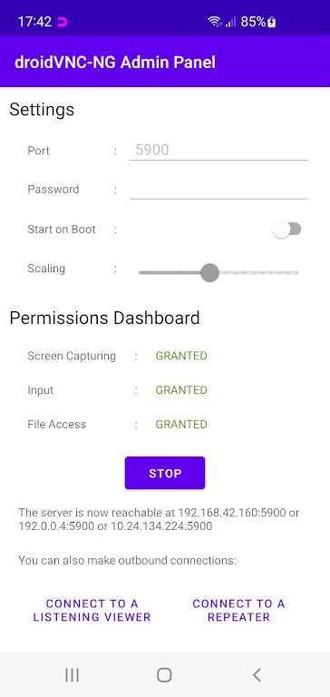 droidVNC-NG VNC Server Captura de tela 0