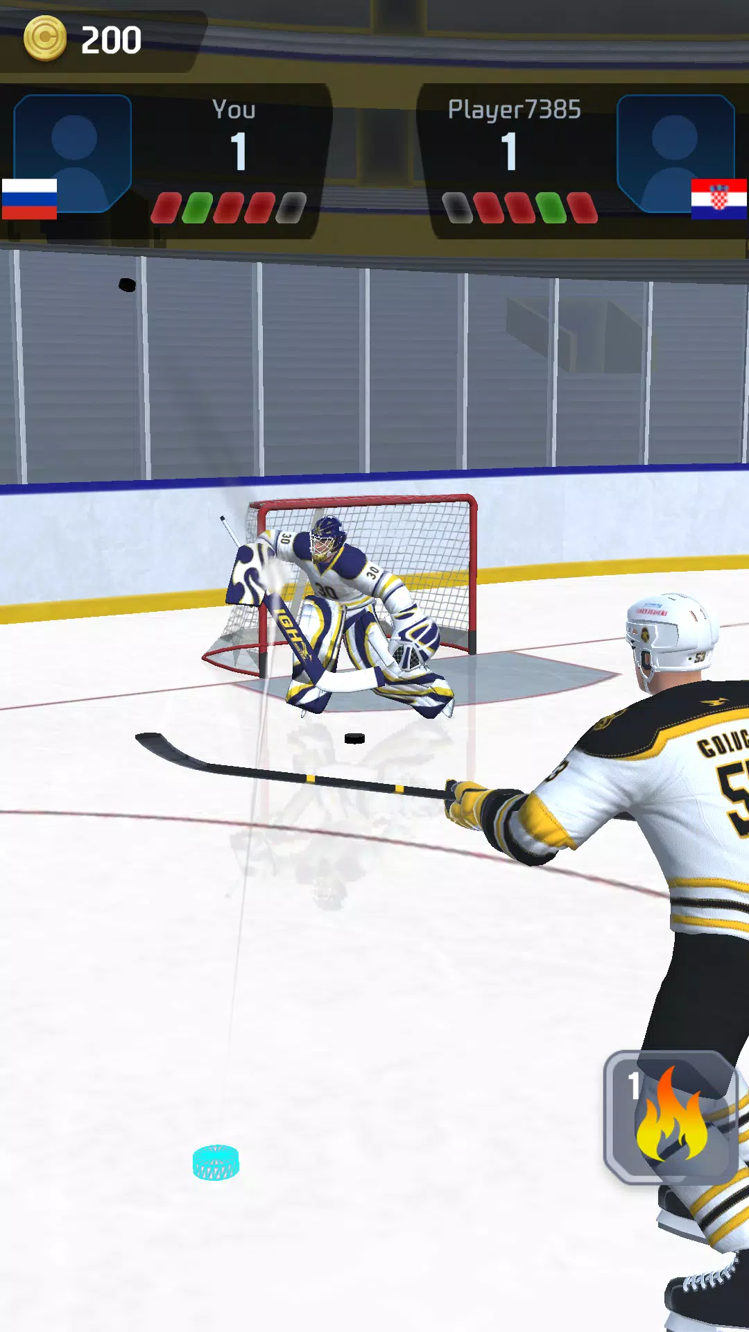 Hockey Game Stars 3D ဖန်သားပြင်ဓာတ်ပုံ 2