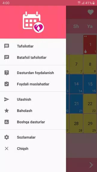 Ayollar kalendari va kundaligi स्क्रीनशॉट 0