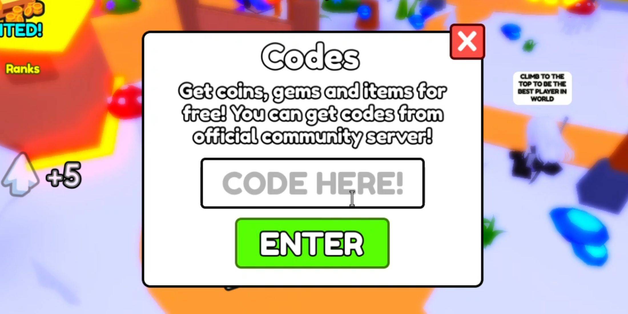 Image: Clicking Universe Code Entry