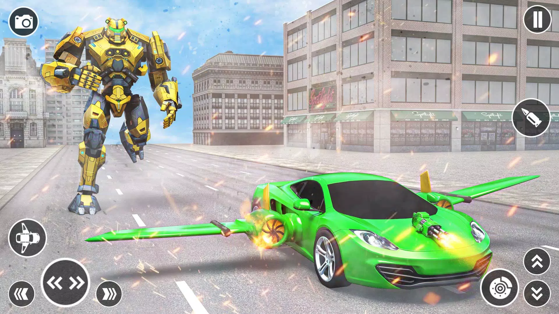 Flying Car Robot Shooting Game Zrzut ekranu 3