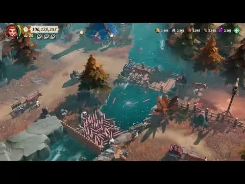 부족 정착지를 보여주는 Fate War 게임플레이 스크린샷