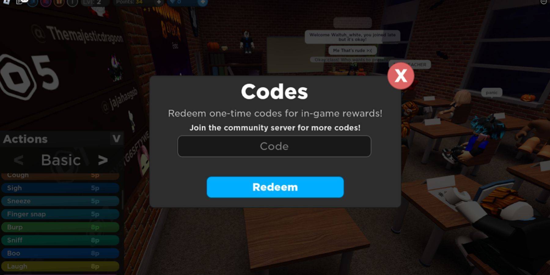 Redeeming Codes
