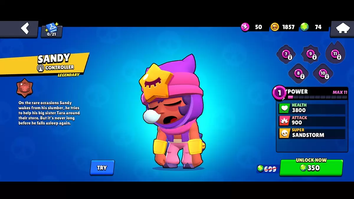 Sandy profile in Brawl Stars