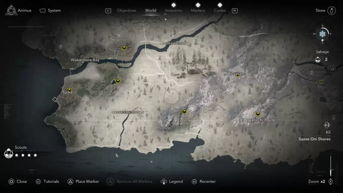 Kii Kakurega Orte in Assassin's Creed Shadows