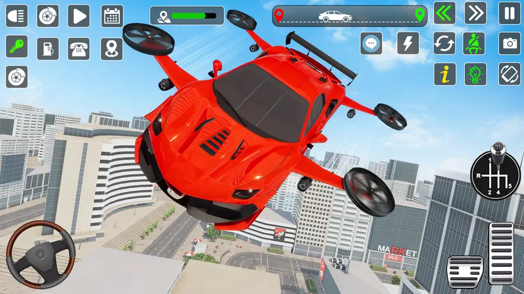 Flying Car Games Car Flight 3D Captura de tela 0