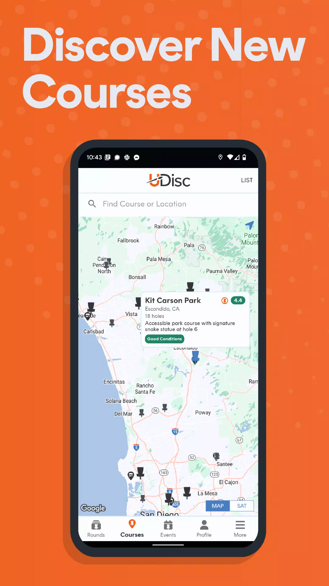 UDisc Disc Golf App 스크린샷 0